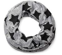styleBREAKER Unisex Loop Schal Sterne Punkte Destroyed 80x55cm | Wendeschal. Risse und Löcher im Oberstoff. 2-3 mal wickelbar. Rundschal. weiche Haptik. modischer Print.