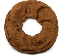 Strickschal STYLEBREAKER "Feinstrick Loop mit Zopfmuster", Damen, braun (cognac), Obermaterial: 50% Viskose CV. 50% Polyester PES., Modisch, Modetücher (42694662-0) cognac
