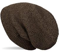 Strickmütze STYLEBREAKER "Melierte Feinstrick Beanie Mütze mit Fleece", Damen, braun (braun, beige), 100% Viskose CV., Modisch, Mützen Strickmütze (79549550-0) braun, beige