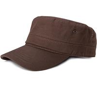 styleBREAKER Unisex Military Cap aus Baumwoll-Canvas | Army Cap mit gebogenem Schirm | verstellbare Schirmmütze für Damen und Herren, Farbe:Dunkelbraun