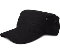 styleBREAKER Unisex Military Cap aus Baumwoll-Canvas | Army Cap mit gebogenem Schirm | verstellbare Schirmmütze für Damen und Herren, Farbe:Schwarz