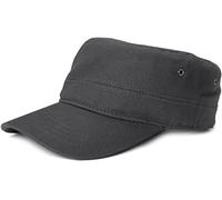 styleBREAKER Unisex Military Cap aus Baumwoll-Canvas | Army Cap mit gebogenem Schirm | verstellbare Schirmmütze für Damen und Herren, Farbe:Anthrazit