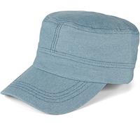 styleBREAKER Unisex Military Cap Denim Jeans Optik Baumwolle | Army Style mit 6,4 cm langem gebogenem Schirm. Robustes, atmungsaktives Gewebe. Per Metallschnalle anpassbar (56-60 cm).