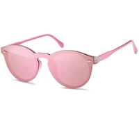 styleBREAKER Unisex Monoglas Shield Sonnenbrille UV400, Rose/Pink