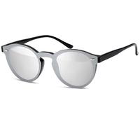 styleBREAKER Unisex Monoglas Shield Sonnenbrille UV400, Schwarz/Silber