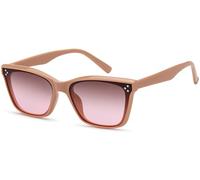 Wayfarer STYLEBREAKER "Nerd Sonnenbrille Flachgläser", Damen, rosa (gestell rose, glas braun, rose verlauf), Modisch, Sonnenbrillen (22208227-0) gestell rose, glas braun, rose verlauf