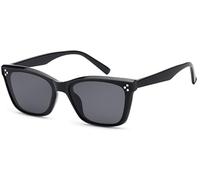 Wayfarer STYLEBREAKER "Nerd Sonnenbrille Flachgläser", Damen, grau (gestell schwarz, glas grau getönt), Modisch, Sonnenbrillen (23535547-0) gestell schwarz, glas grau getönt