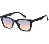 Wayfarer STYLEBREAKER "Nerd Sonnenbrille Flachgläser", Damen, bunt (gestell schwarz, glas grau, apricot verlauf), Modisch, Sonnenbrillen (37504632-0) gestell schwarz, glas grau, apricot verlauf