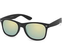 Wayfarer STYLEBREAKER "Nerd Sonnenbrille mit Rechteckigen Gläsern", Damen, gelb (gestell schwarz matt, glas gelb), Modisch, Sonnenbrillen (81532941-0) gestell schwarz matt, glas gelb