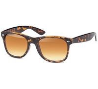 styleBREAKER Unisex Nerd Sonnenbrille mit verspiegelten oder getönten Gläsern, klassisches Retro Design 09020039, Farbe:Gestell Braun Demi/Glas Braun Verlauf