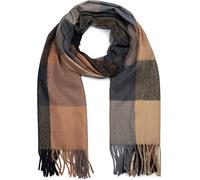 styleBREAKER Unisex Oversize Karo Schal Fransen Winter | Gewebtes XXL-Halstuch, 72x180 cm Abmessung, dicke 8 cm Abschlüsse an Enden, wärmendes Material, auch als Stola drapierbar.