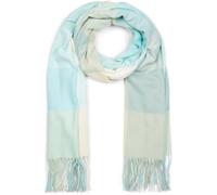 styleBREAKER Unisex Oversize Karo Schal Fransen Winter, Türkis-Mint-Creme