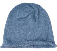 Strickmütze STYLEBREAKER "Oversize Strickbeanie mit Rollrand", Damen, blau (jeansblau), Obermaterial: 4% Elasthan EL. 30% Polyacryl PAN. 66% Polyester PES., Modisch, Mützen Strickmütze (72529939-0) je
