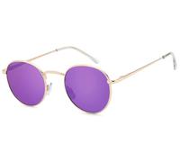 styleBREAKER Unisex Panto Sonnenbrille Metallrahmen UV400, Gold/Lila