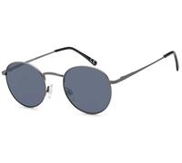 styleBREAKER Unisex Panto Sonnenbrille mit runden Gläsern | Metallrahmen mit Federscharnier & UV400 Schutz | verspiegelte oder getönte Flachgläser, Gestell Anthrazit/Glas Grau getönt