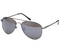 styleBREAKER Unisex Pilotenbrille Metall UV400 Kat 3, Anthrazit/Grau