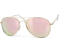 styleBREAKER Unisex Pilotenbrille Metall UV400 Kat 3, Gold/Pink