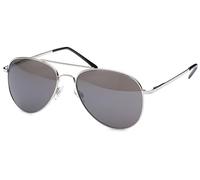 styleBREAKER Unisex Pilotenbrille Metall UV400 Kat 3, Silber/Grau