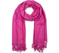 styleBREAKER Unisex Schal mit Fransen | weiches Viskose Tuch in Uni Farbe | langer Winterschal für Damen und Herren | Große Farbvielfalt, Farbe:Pink