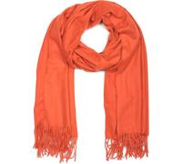 styleBREAKER Unisex Schal mit Fransen | weiches Viskose Tuch in Uni Farbe | langer Winterschal für Damen und Herren | Große Farbvielfalt, Farbe:Orange