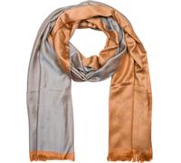 styleBREAKER Unisex Schal Quadrate Muster Viskose 185x53cm, Hellgrau-Braun