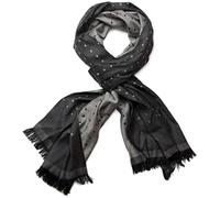 styleBREAKER Unisex Schal Quadrate Muster Viskose 185x53cm, Schwarz-Grau