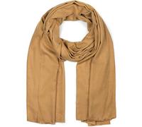 styleBREAKER Unisex Schal Stola Unifarben Fransen 66x193cm, Camel