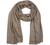styleBREAKER Unisex Schal Stola Unifarben Fransen 66x193cm, Taupe