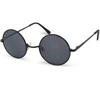 Sonnenbrille STYLEBREAKER "Retro Sonnenbrille Klein Rund mit Federscharnier", Damen, grau (gestell schwarz, glas grau getönt), Modisch, Sonnenbrillen Sonnenbrille (19875644-0) gestell schwarz, glas gr