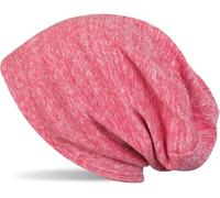 styleBREAKER Unisex Stoff Beanie Mütze einfarbig, leicht und weich, Longbeanie Slouch Beanie 04024018, Farbe:Koralle meliert