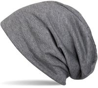 Beanie STYLEBREAKER "Uni Slouch Beanie Mütze", Herren, grau (dunkelgrau meliert), Obermaterial: 65% Baumwolle CO. 35% Polyester PES., Modisch, Mützen Beanie (60815042-0) dunkelgrau meliert