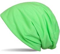 styleBREAKER Unisex Stoff Beanie Mütze einfarbig, leicht und weich, Longbeanie Slouch Beanie 04024018, Farbe:Neongrün