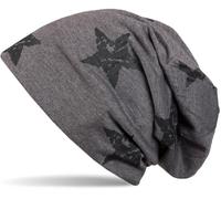 Beanie STYLEBREAKER "Beanie mit Sterne Print im Destroyed Look", Herren, grau (taupe, grau), Obermaterial: 50% Viskose CV. 50% Polyester PES., Modisch, Mützen Beanie (40354755-0) taupe, grau
