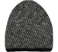 Strickmütze STYLEBREAKER "Strick Beanie Mütze Dreieck Bunt mit Thermo-Fleece", Damen, schwarz (schwarz, grau), 75% Polyacryl PAN. 15% Polyamid PA. 10% Wolle WO., Modisch, Mützen Strickmütze (59508608-