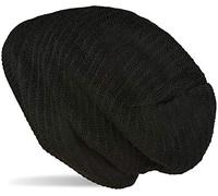 styleBREAKER Unisex Strick Beanie Mütze mit Thermo-Fleece Innenfutter, Einfarbige Winter, Uni Strickmütze 04024176, Farbe:Schwarz