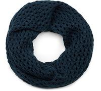Strickschal STYLEBREAKER "Strick Loop Schal mit Loch Muster", Damen, blau (dunkelblau), Obermaterial: 100% Viskose CV., Modisch, Modetücher (76239123-0) dunkelblau