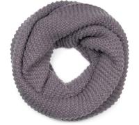 styleBREAKER Unisex Strick Loop Schal Einfarbig mit Wellenmuster, warmer Winter Strickschal, Schlauchschal 01018169, Farbe:Dunkelgrau