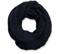 styleBREAKER Unisex Strick Loop Schal kariert, Uni Feinstrick Schlauchschal, Winter Strickschal 01018154, Farbe:Schwarz