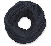 styleBREAKER Unisex Strick Loop Schal kariert, Uni Feinstrick Schlauchschal, Winter Strickschal 01018154, Farbe:Midnight-Blue/Dunkelblau