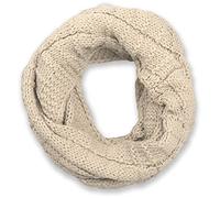 styleBREAKER Unisex Strick Loop Schal Karomuster Winter, Beige