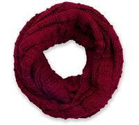styleBREAKER Unisex Strick Loop Schal Karomuster Winter, Bordeaux-Rot