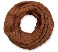 styleBREAKER Unisex Strick Loop Schal Karomuster Winter, Cognac
