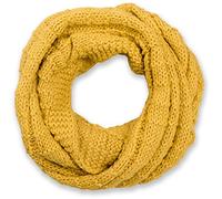 styleBREAKER Unisex Strick Loop Schal Karomuster Winter, Curry