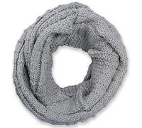 styleBREAKER Unisex Strick Loop Schal Karomuster Winter, Hellgrau