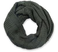 styleBREAKER Unisex Strick Loop Schal mit Patentmuster, Uni Feinstrick Schlauchschal, Winter Strickschal 01018152, Farbe:Oliv-Grün