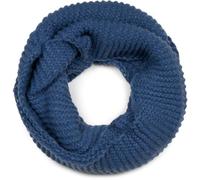styleBREAKER Unisex Strick Loop Schal Wellen, Blau