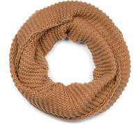 styleBREAKER Unisex Strick Loop Schal Wellen, Braun