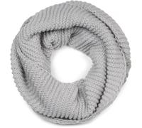 styleBREAKER Unisex Strick Loop Schal Wellen, Hellgrau