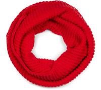 styleBREAKER Unisex Strick Loop Schal Wellen, Rot