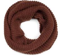 styleBREAKER Unisex Strick Loop Schal Wellen, Schokobraun